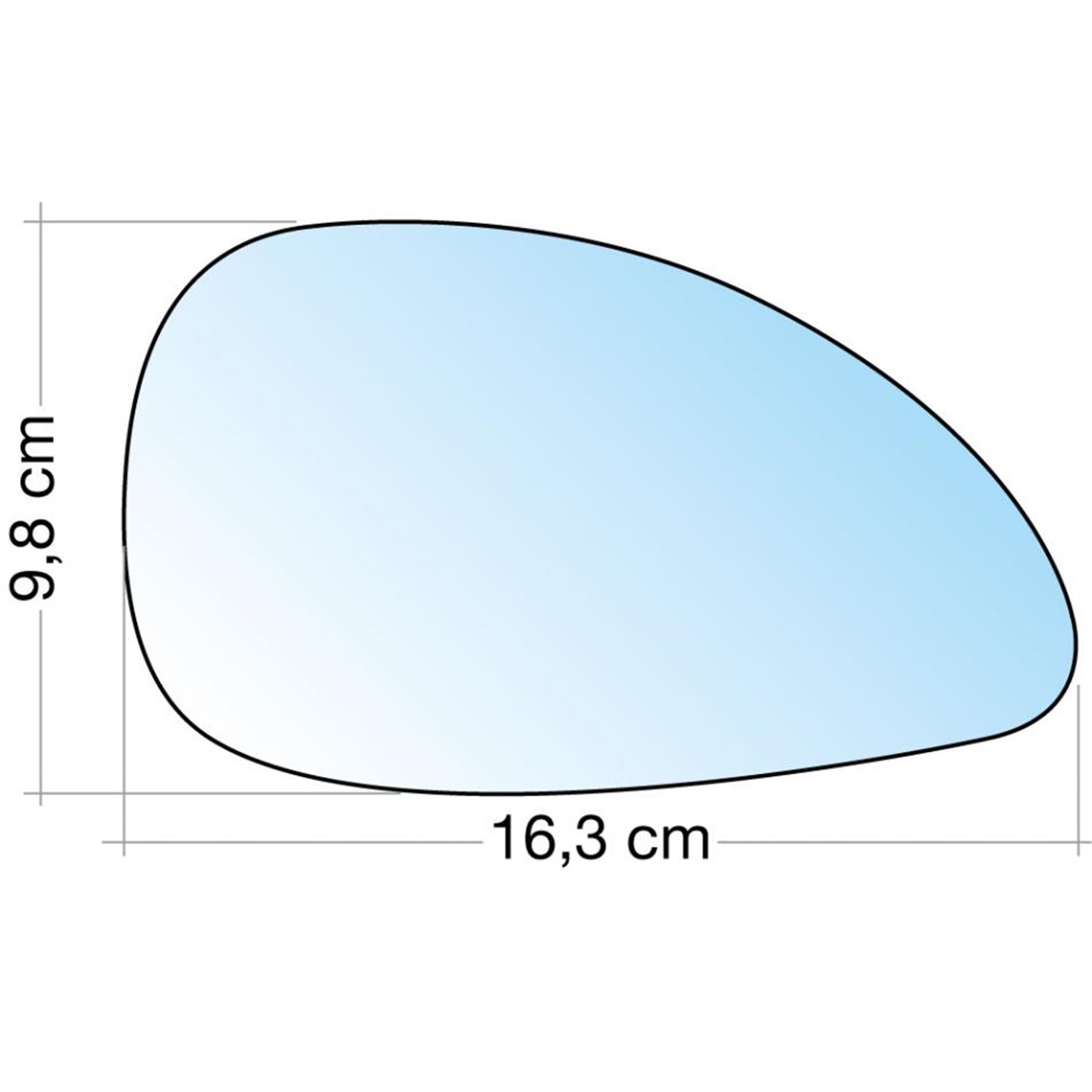 SPECCHIO C/PIASTRA DX AZZ. CURVO TERM. CITROEN C4 0408