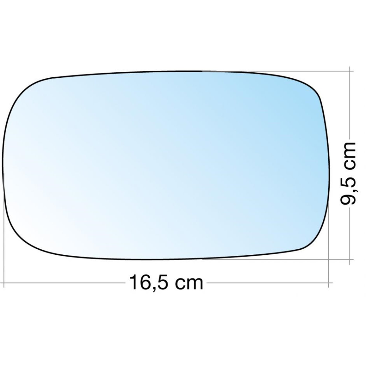 SPECCHIO C/PIASTRA SX CROM. CURVO FIAT PALIO 02, PUNTO 99