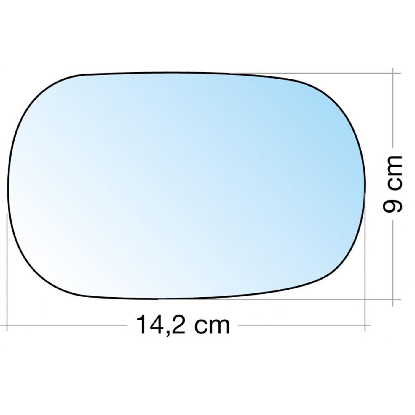 SPECCHIO C/PIASTRA SX-DX CROM. CURVO TERM. FORD KA 9608