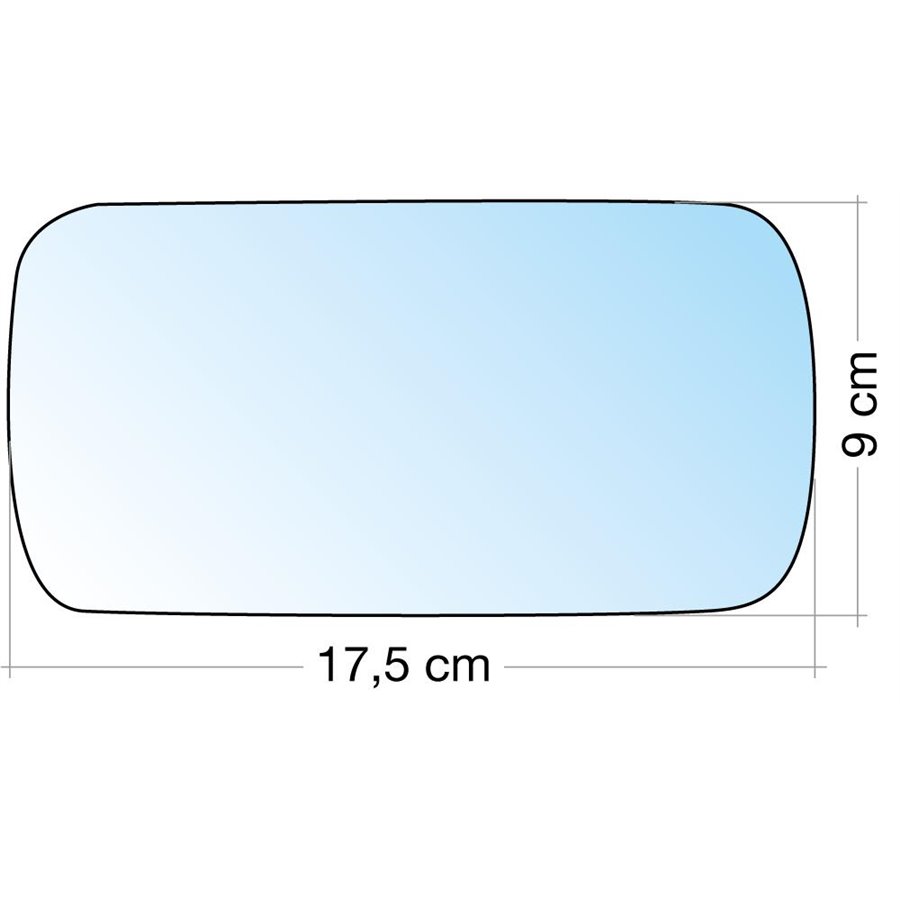 SPECCHIO C/PIASTRA SX-DX AZZ. CURVO TERM. LANCIA K 95