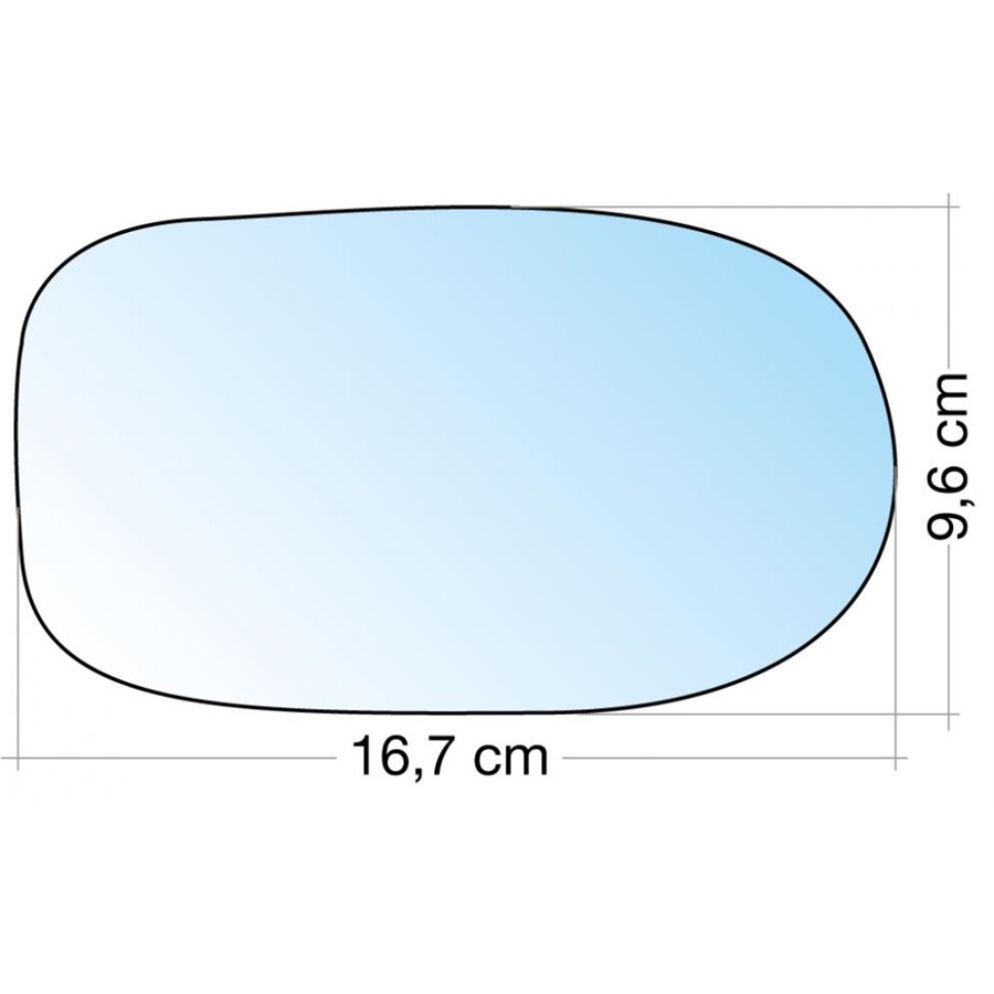 SPECCHIO C/PIASTRA SX AZZ. CURVO LANCIA THESIS