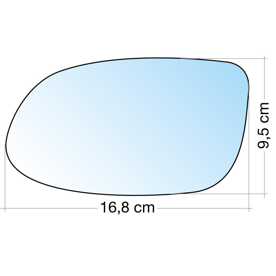 SPECCHIO C/PIASTRA SX CROM. ASF. TERM. MERCEDES CLASSE A 9704, CLK 9701, SLK 9704