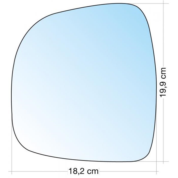 SPECCHIO C/PIASTRA SX CROM. CURVO MERCEDES VITO 0310