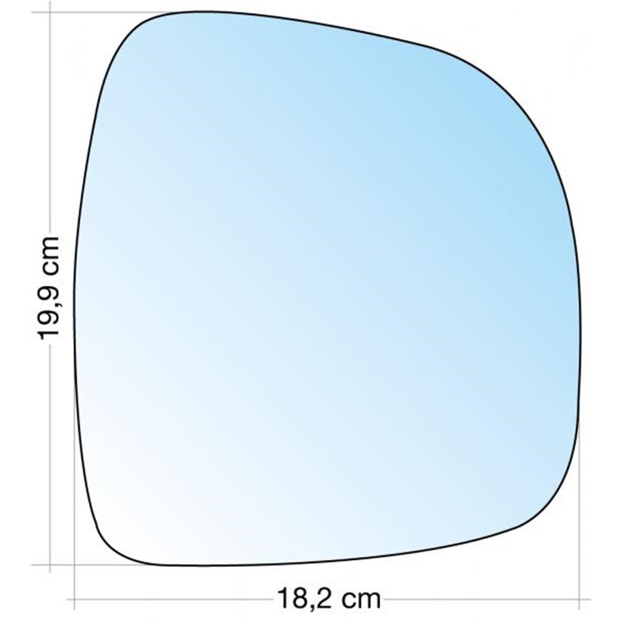 SPECCHIO C/PIASTRA DX CROM. CURVO MERCEDES VITO 0310