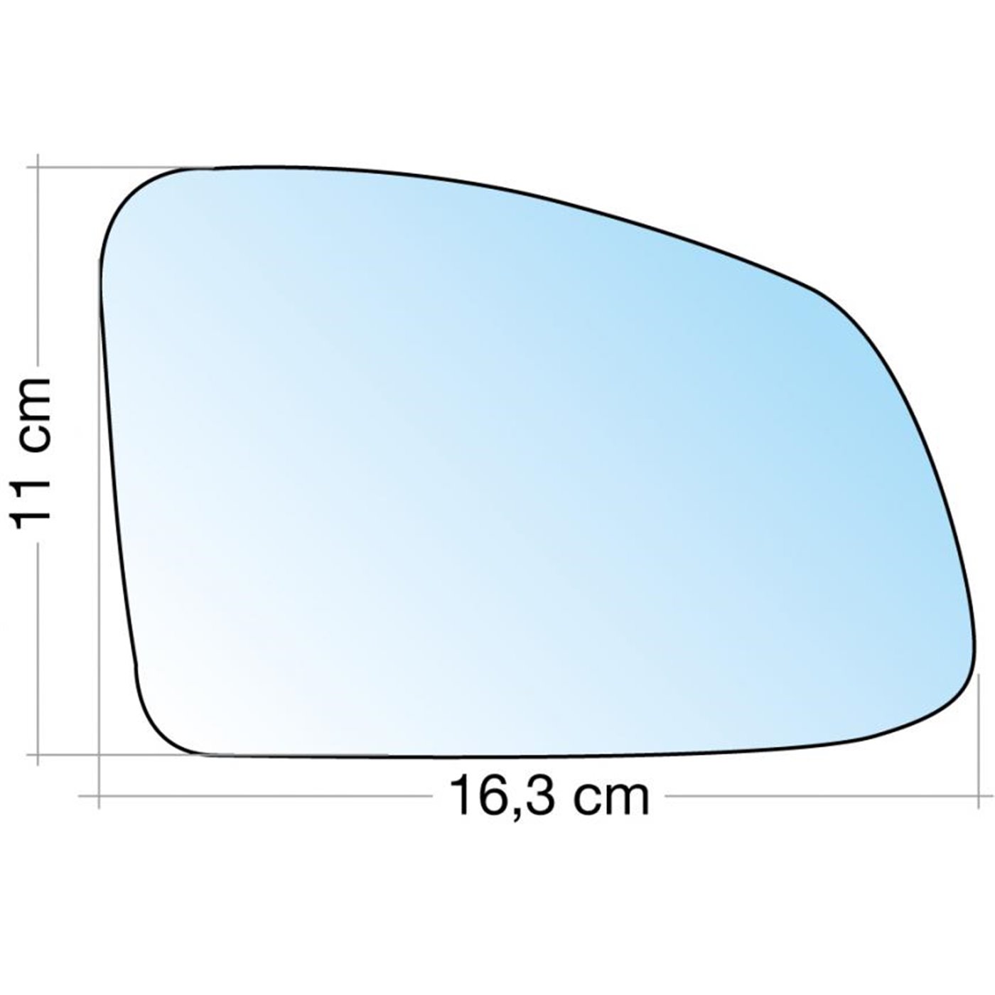 SPECCHIO C/PIASTRA DX CROM. CURVO OPEL MERIVA 10