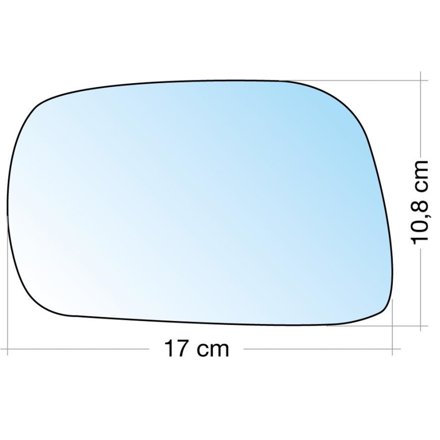 SPECCHIO C/PIASTRA SX CROM. CURVO TERM. OPEL AGILA 08