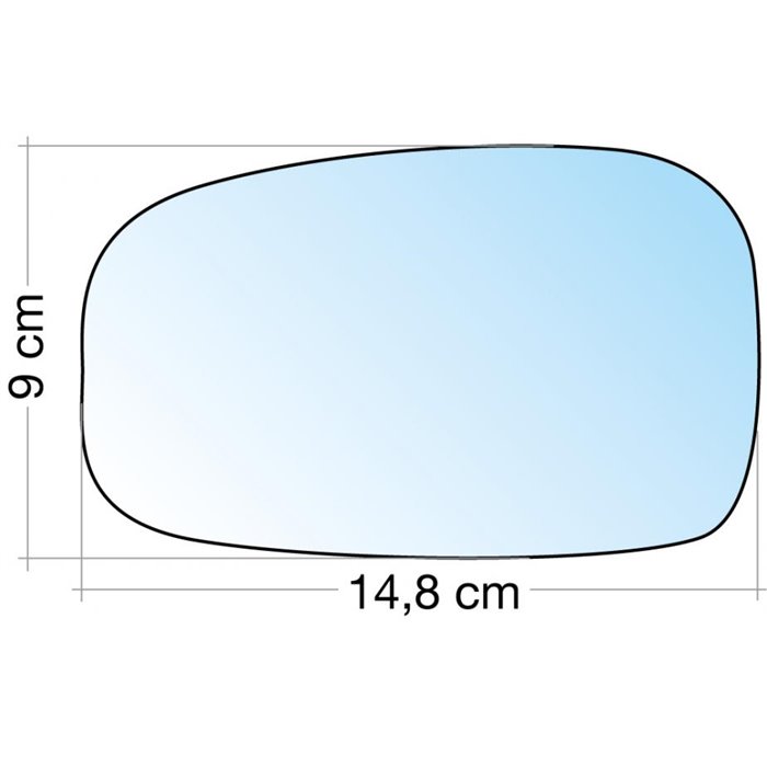 SPECCHIO C/PIASTRA DX CROM. CURVO PEUGEOT 306