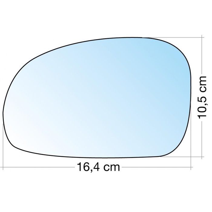 SPECCHIO C/PIASTRA SX AZZ. CURVO PEUGEOT 406 95