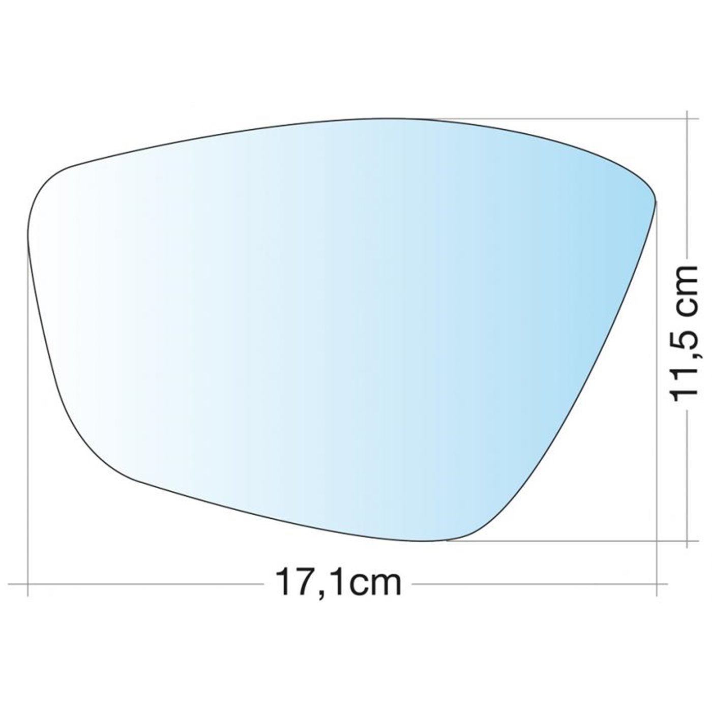 SPECCHIO C/PIASTRA SX CROM CURVO TERM 208 12 - 308 13