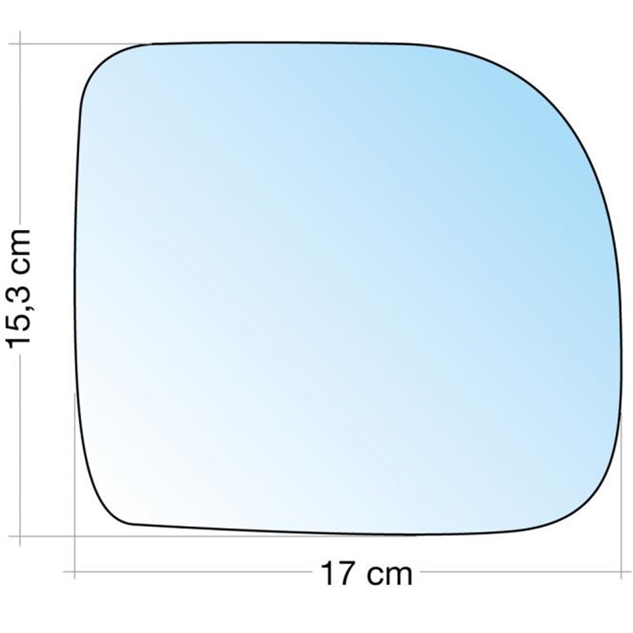 SPECCHIO C/PIASTRA DX CROM. CURVO RENAULT ESPRESS 95, KANGOO 02