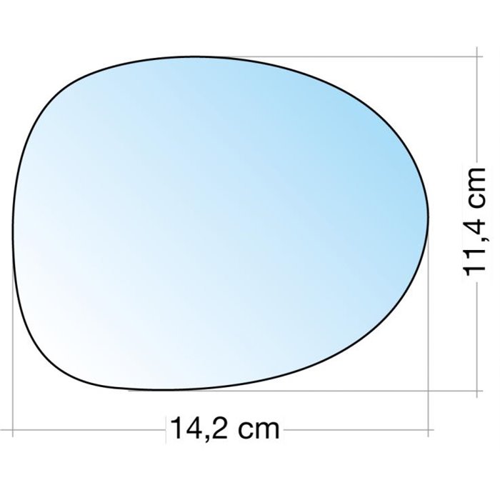 SPECCHIO C/PIASTRA DX CROM. CURVO TERM. RENAULT TWINGO 9507 (COM. ELETTRICO)
