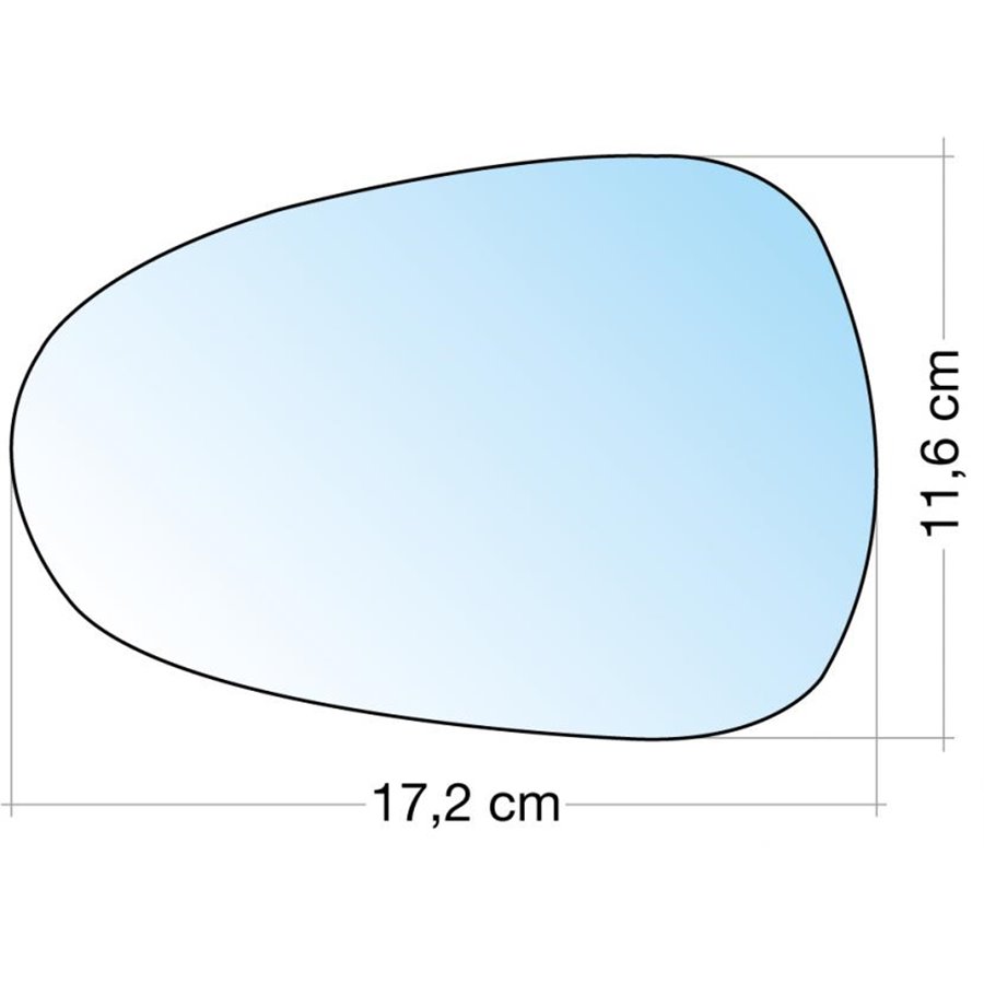 SPECCHIO C/PIASTRA SX CROM. CURVO TERM. SEAT EXEO/EXEO ST, IBIZA/IBIZA SC 08