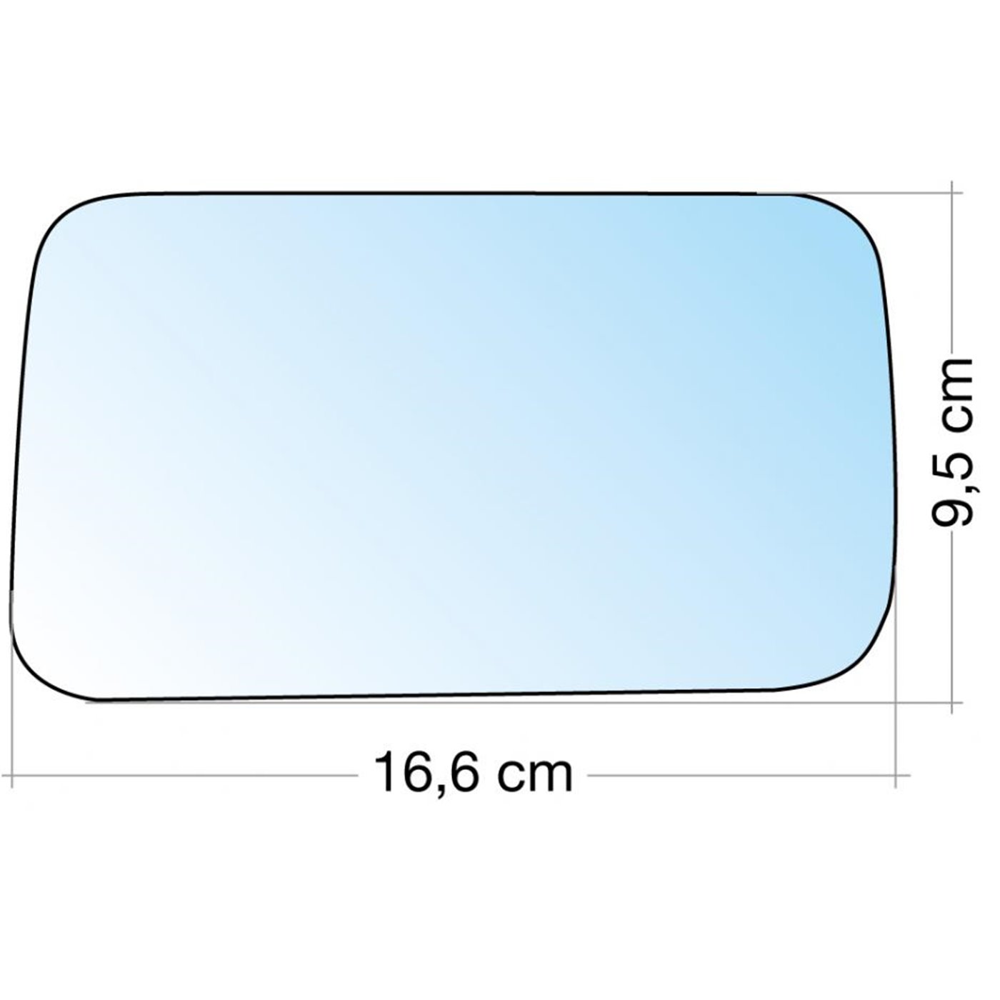 SPECCHIO C/PIASTRA SX CROM. CURVO TERM. SEAT CORDOBA/IBIZA 9399-VW GOLF III 9197, VENTO 9199