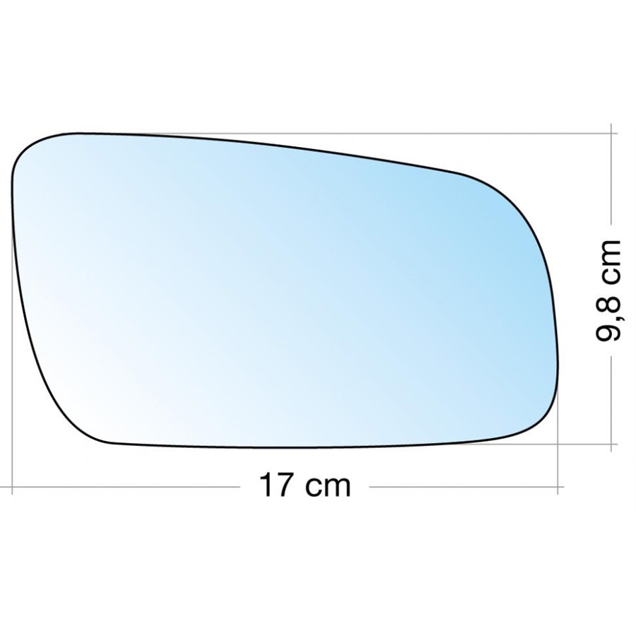 SPECCHIO C/PIASTRA DX GRANDE CROM. CURVO SEAT ALHAMBRA 98-SKODA OCTAVIA 00-VW PASSAT 9603, SHARAN 98