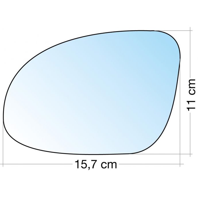 SPECCHIO C/PIASTRA SX CROM. ASF. SKODA YETI-VW GOLF V 04, GOLF PLUS 05, JETTA 05, PASSAT/SHARAN 0410