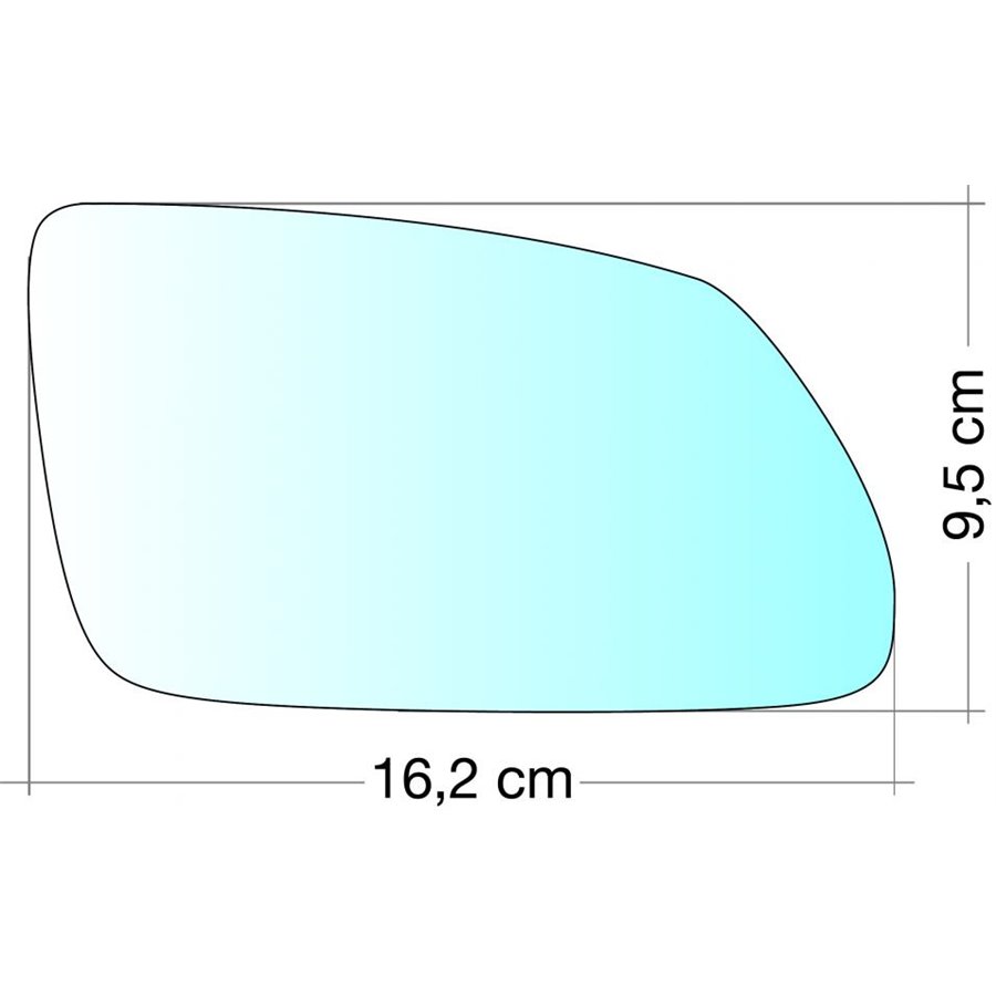 SPECCHIO C/PIASTRA DX CROM. CURVO SKODA OCTAVIA 0508-VW POLO 0509