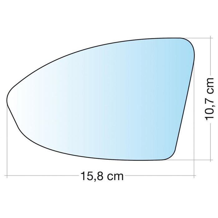 SPECCHIO C/PIASTRA SX CROM CURVO TERM GOLF VII 12