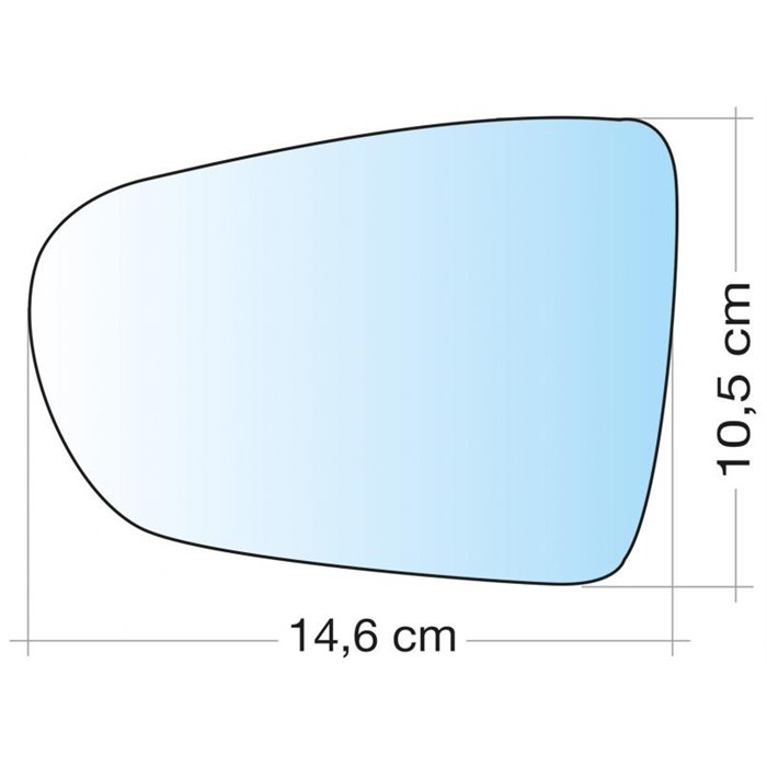 SPECCHIO C/PIASTRA SX CROM CURVO VW POLO 17