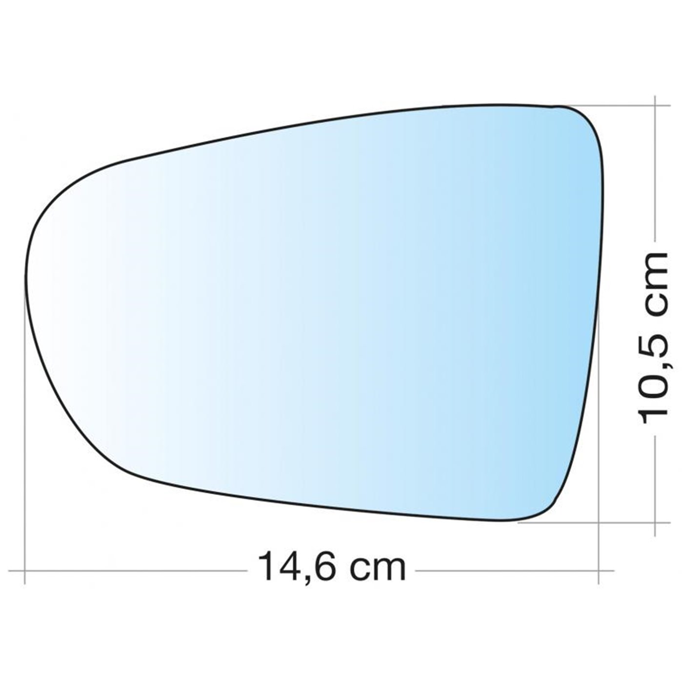 SPECCHIO C/PIASTRA SX CROM CURVO TERM VW POLO 17