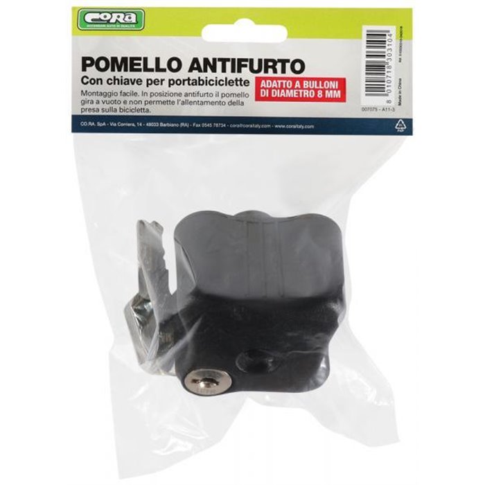 Pomello con chiave per portabici Biker Plus