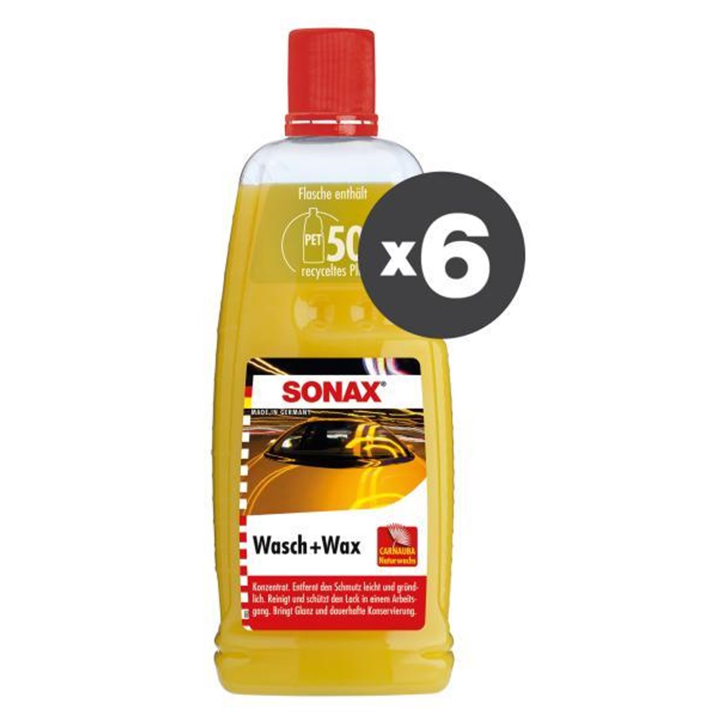 Conf. 6 pz Shampoo e cera per auto 1 L