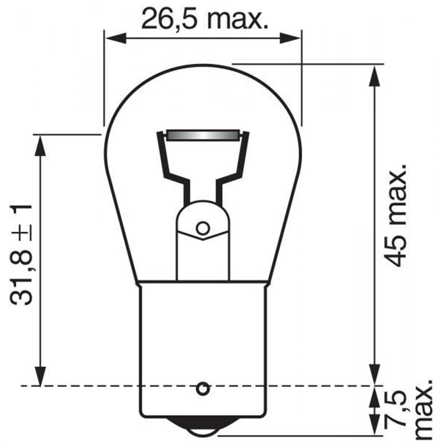 Lampadina Pure Light 12V 21W P21W