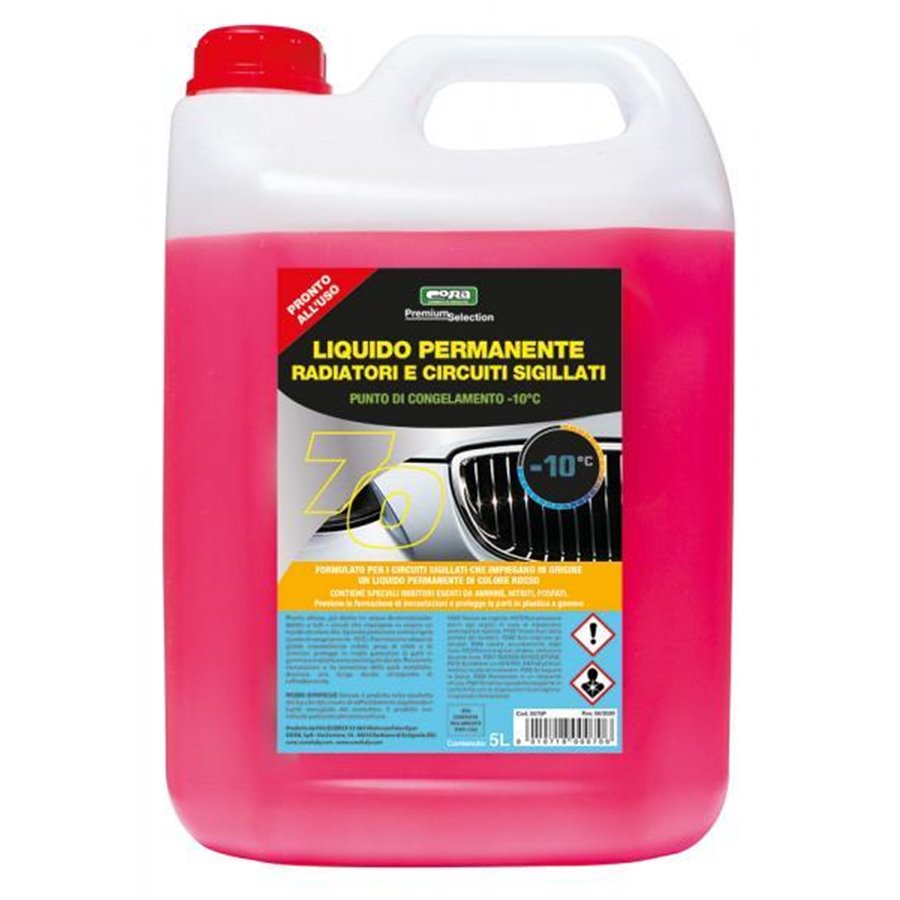 Liquido permanente radiatori e circuiti sigillati -10°C rosso 5 L