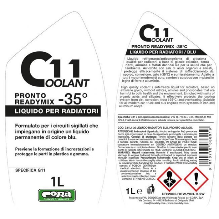 Coolant 11 blu pronto -35° 1 L