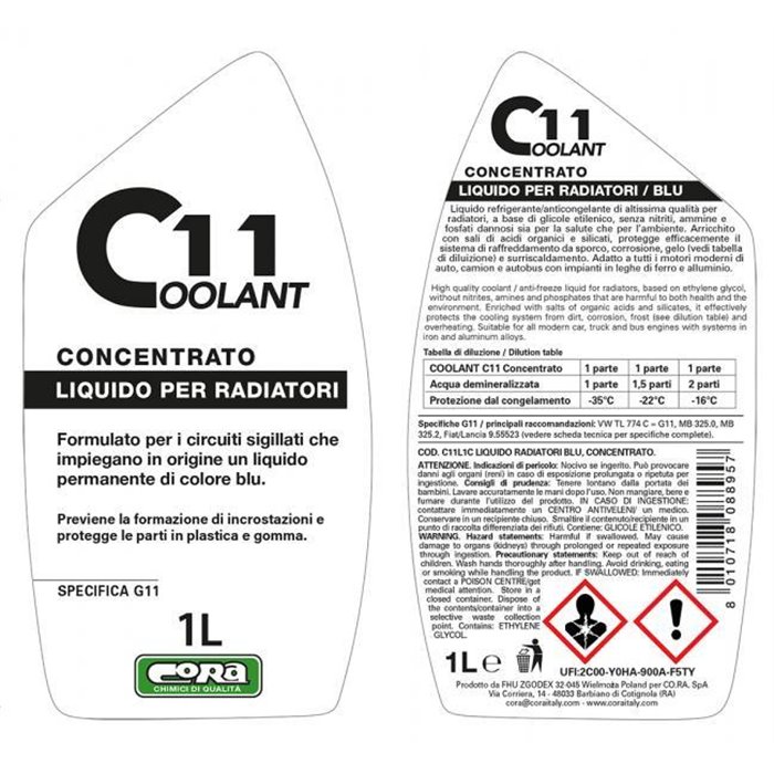 Coolant 11 blu concentrato 1 L