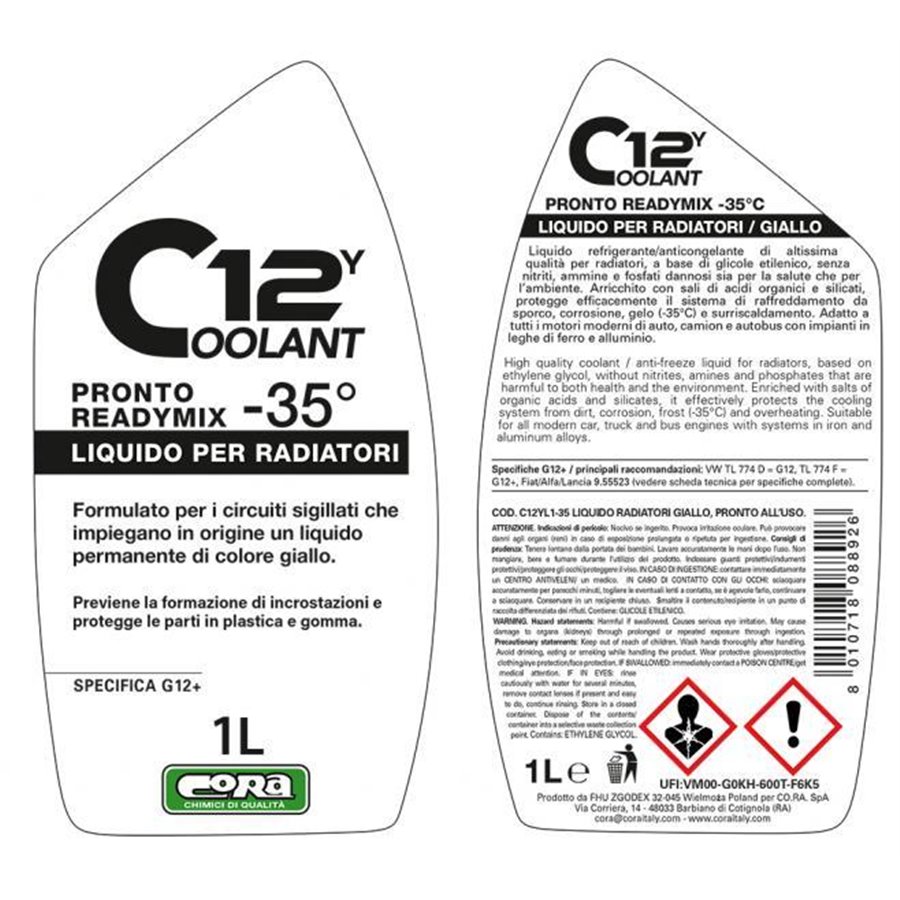 Coolant 12Y giallo pronto -35° 1 L