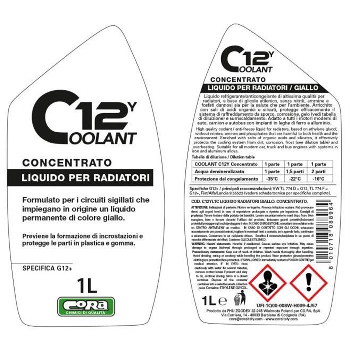 Coolant 12Y giallo concentrato 1 L