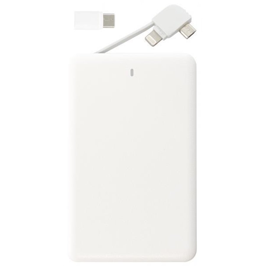 Conf. 5 pz powerbank 2500 mAh 3in1 bianco