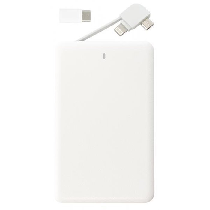 Conf. 5 pz powerbank 5000 mAh 3in1 bianco