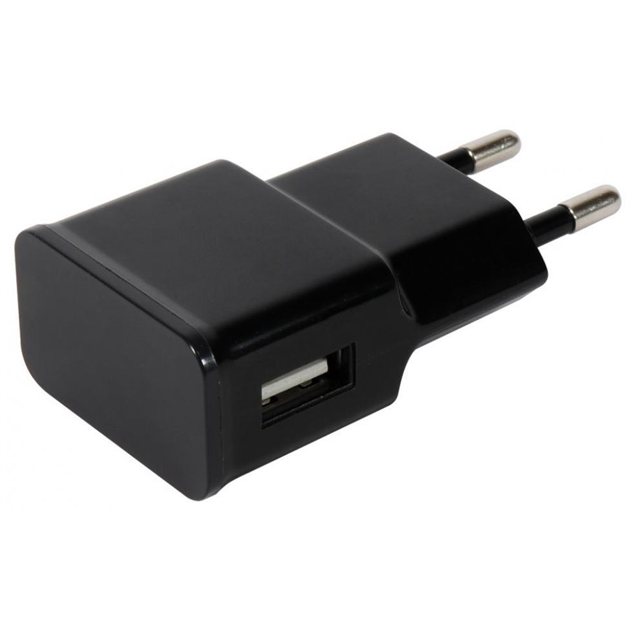 Conf. 5 pz caricabatteria 100V-240V 1 USB 5V 2.1A nero