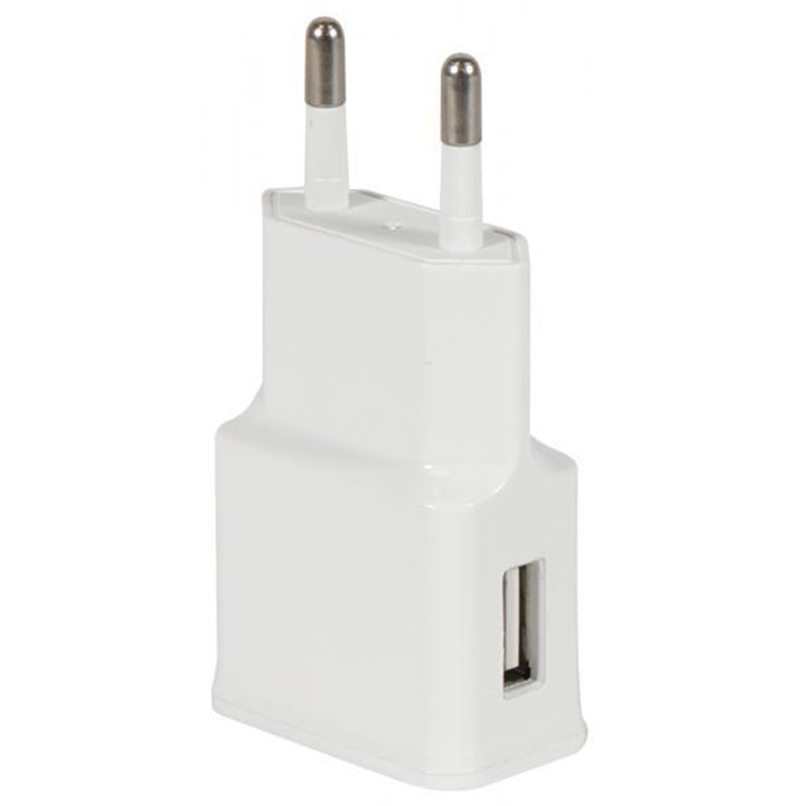 Conf. 5 pz caricabatteria 100V-240V 1 USB 5V 2.1A bianco