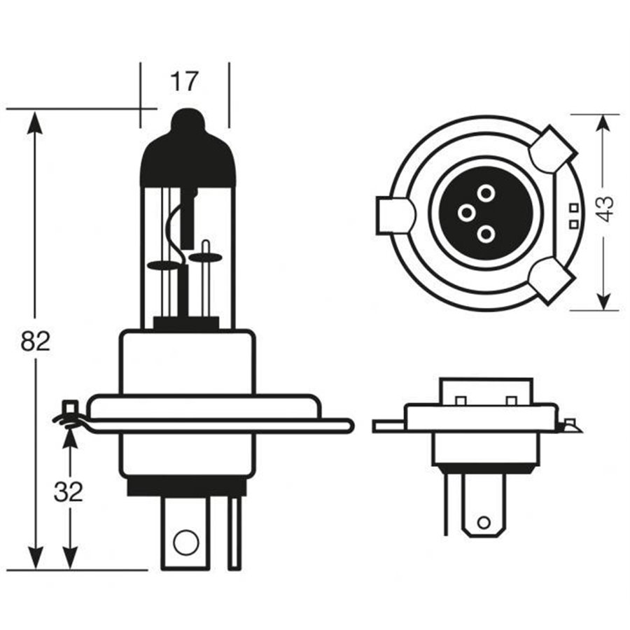 Lampadina Heavy Duty 12V 60/55W H4