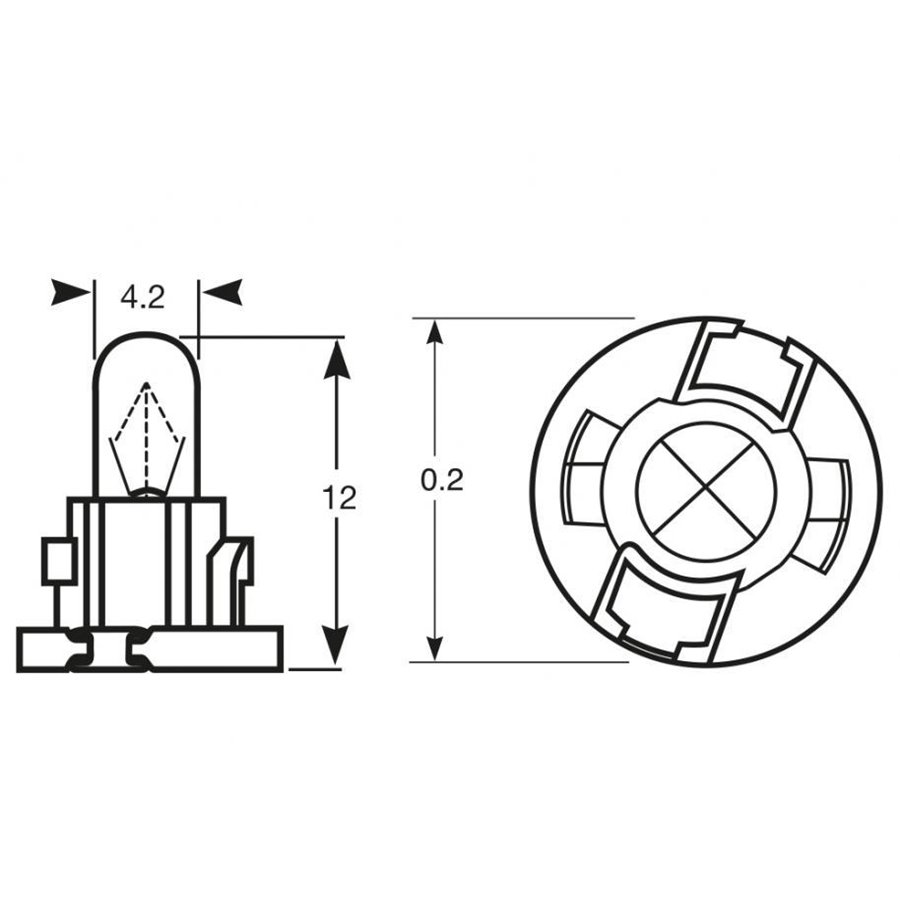 Lampadina 12V 1.2W zoccolo nero