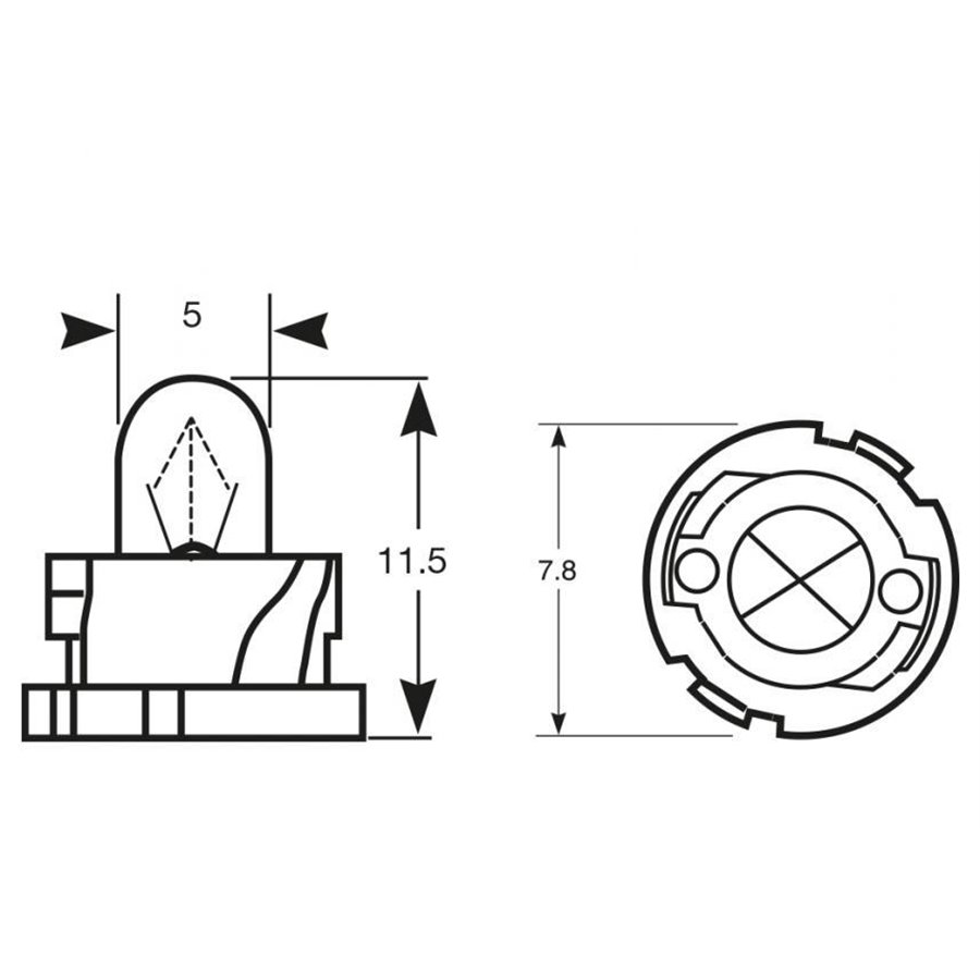 Lampadina 12V 1.4W zoccolo grigio