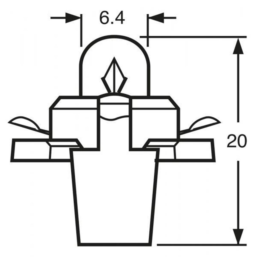 Lampadina 14V 1CPW zoccolo nero