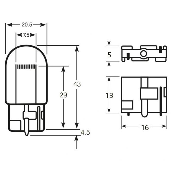 Lampadina 12V 21W W21W