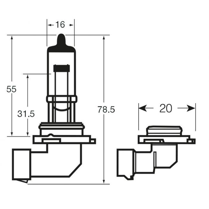 Lampadina alogena 12V 42W H10 