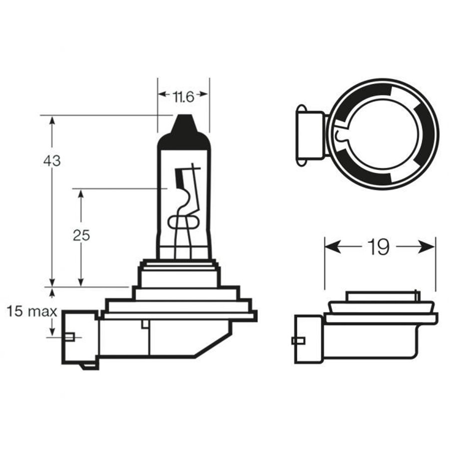 Lampadina alogena 12V 55W H11 