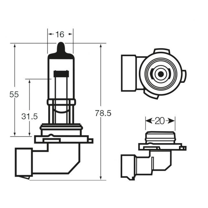 Lampadina alogena 12V 53W H12 