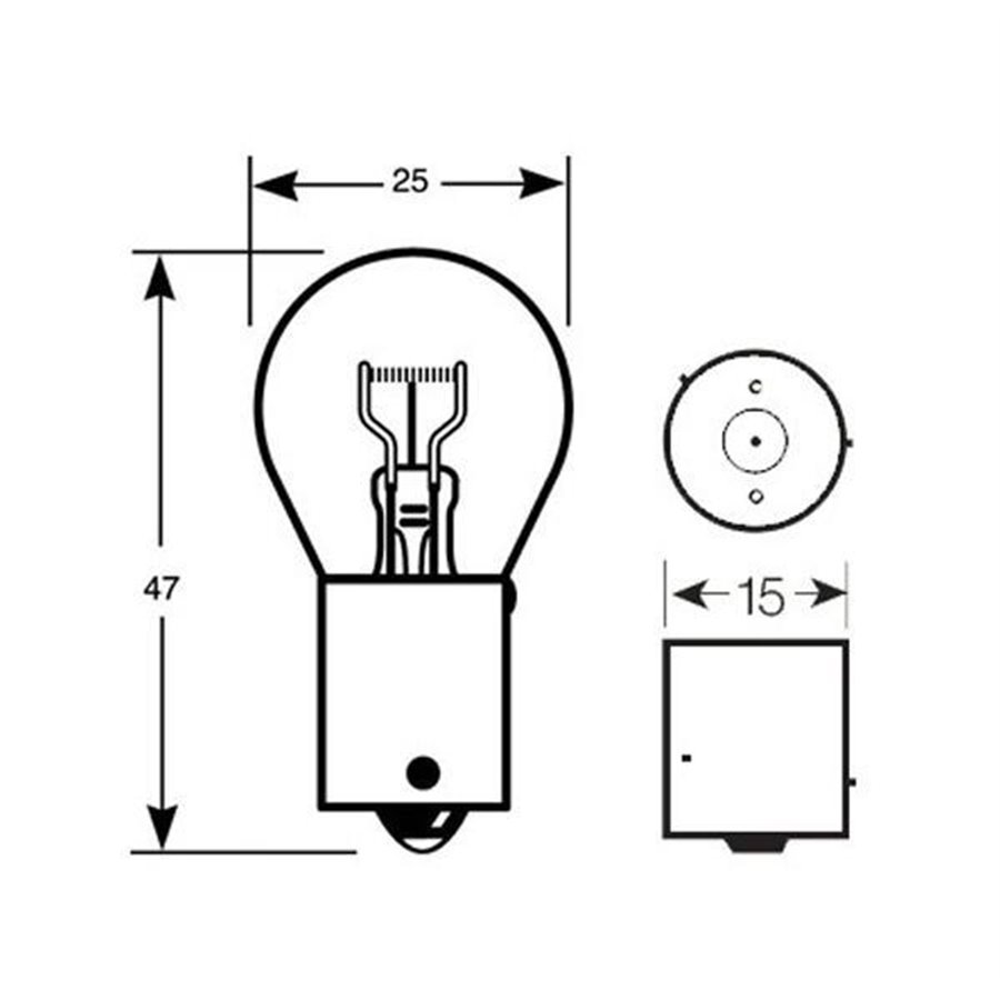 Lampadina 12V 21W PR21W rossa