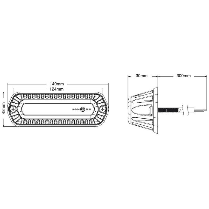 Luce strobo a led arancio omologata 12/24V