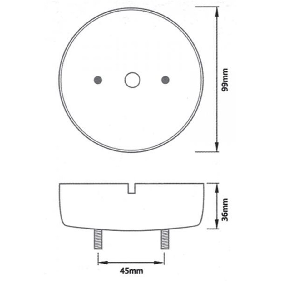 Base per montaggio fanali a led da 95 mm