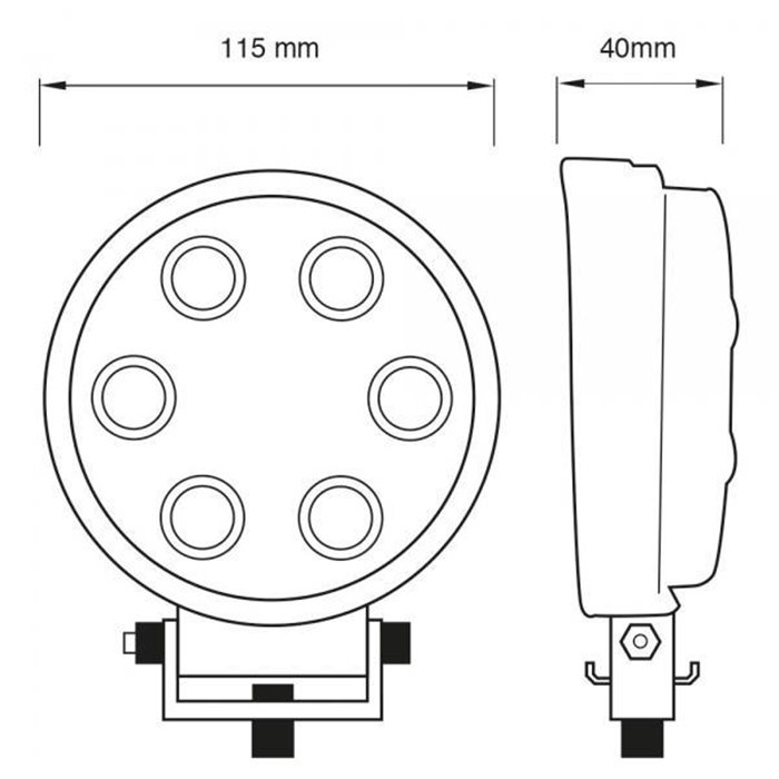 Faro da lavoro a led 9-32V tondo