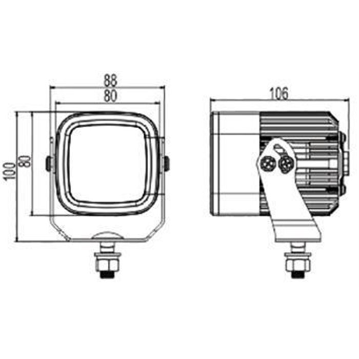 Faro da lavoro Cube a led 12-24V fascio spot