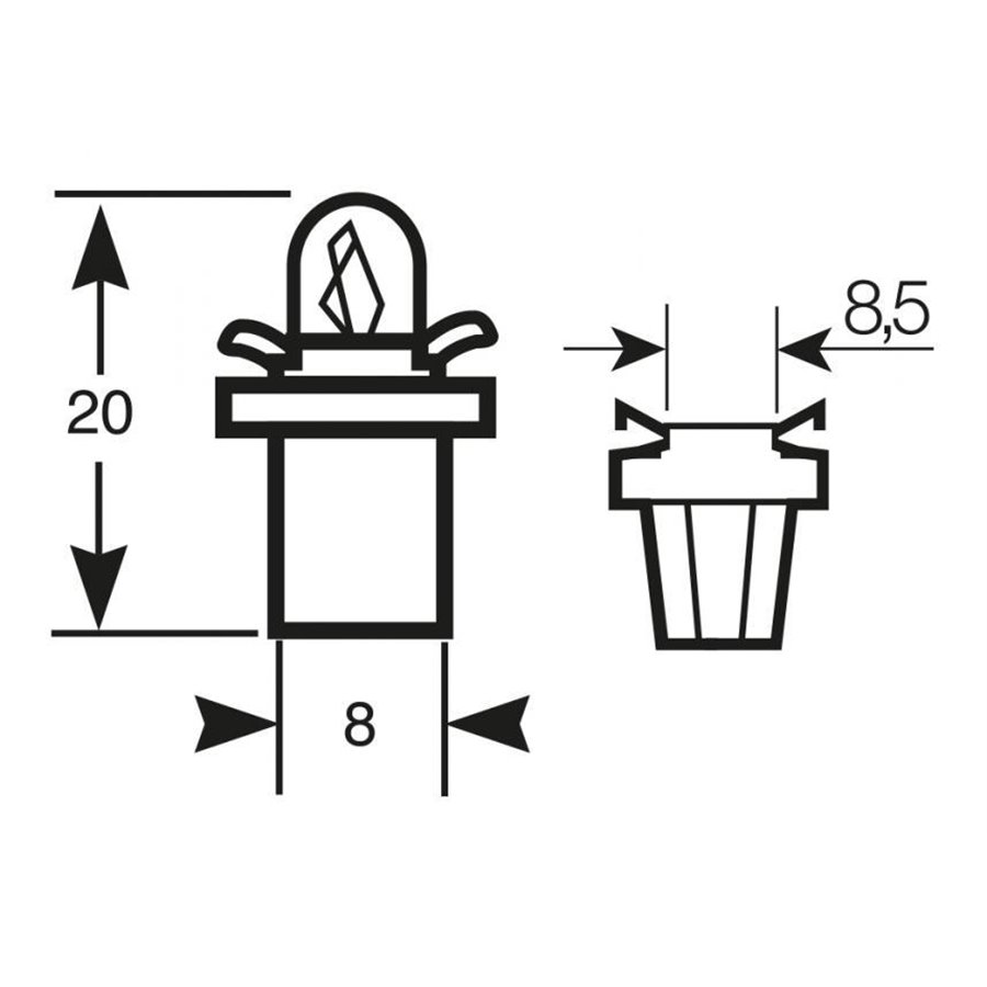 Lampadine 24V 1,2W zoccolo grigio