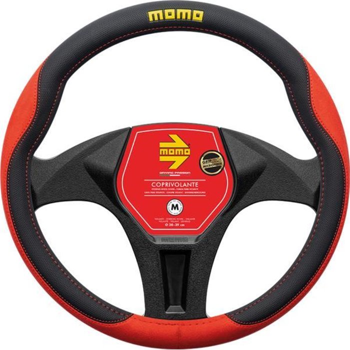 Coprivolante Comfort microfibra nero/rosso 38-39 cm